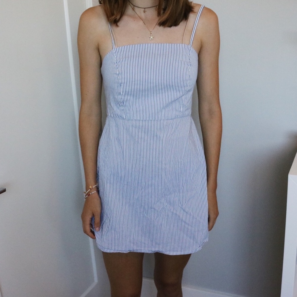 Kimchi Blue blue and white striped mini dress